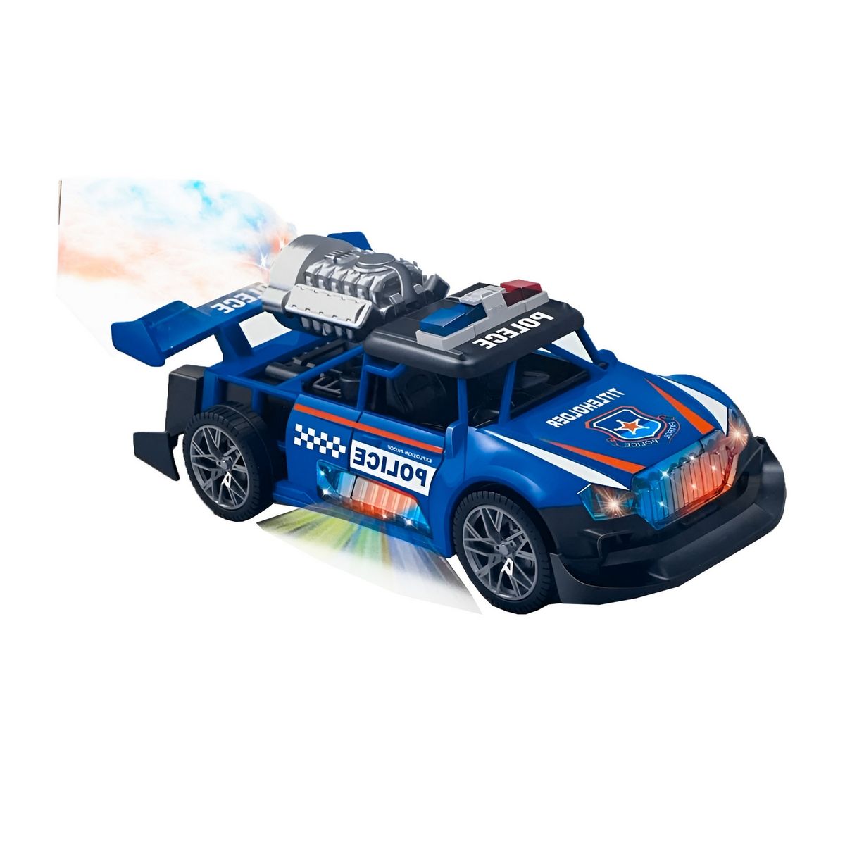 GENERICO - Carro Policia Sonido Movimiento Luces Interactiva + Bateria