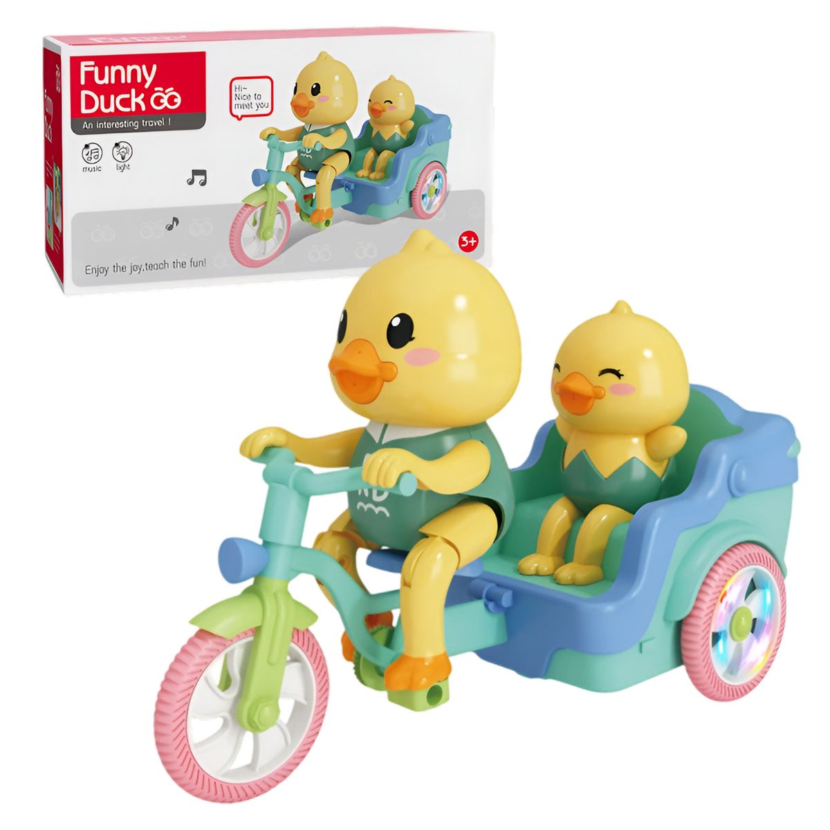 GENERICO - Pato Robot Juguete Bicicleta Triciclo Interactivo + Baterias