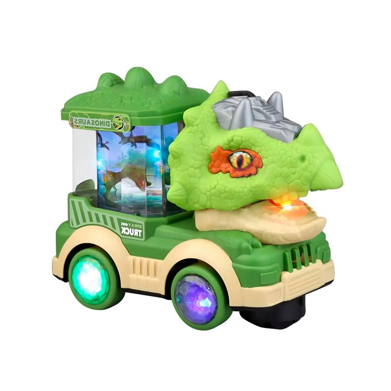 GENERICO - Camion Dinosaurio Carrusel Figuras Luz Juguete + Baterias