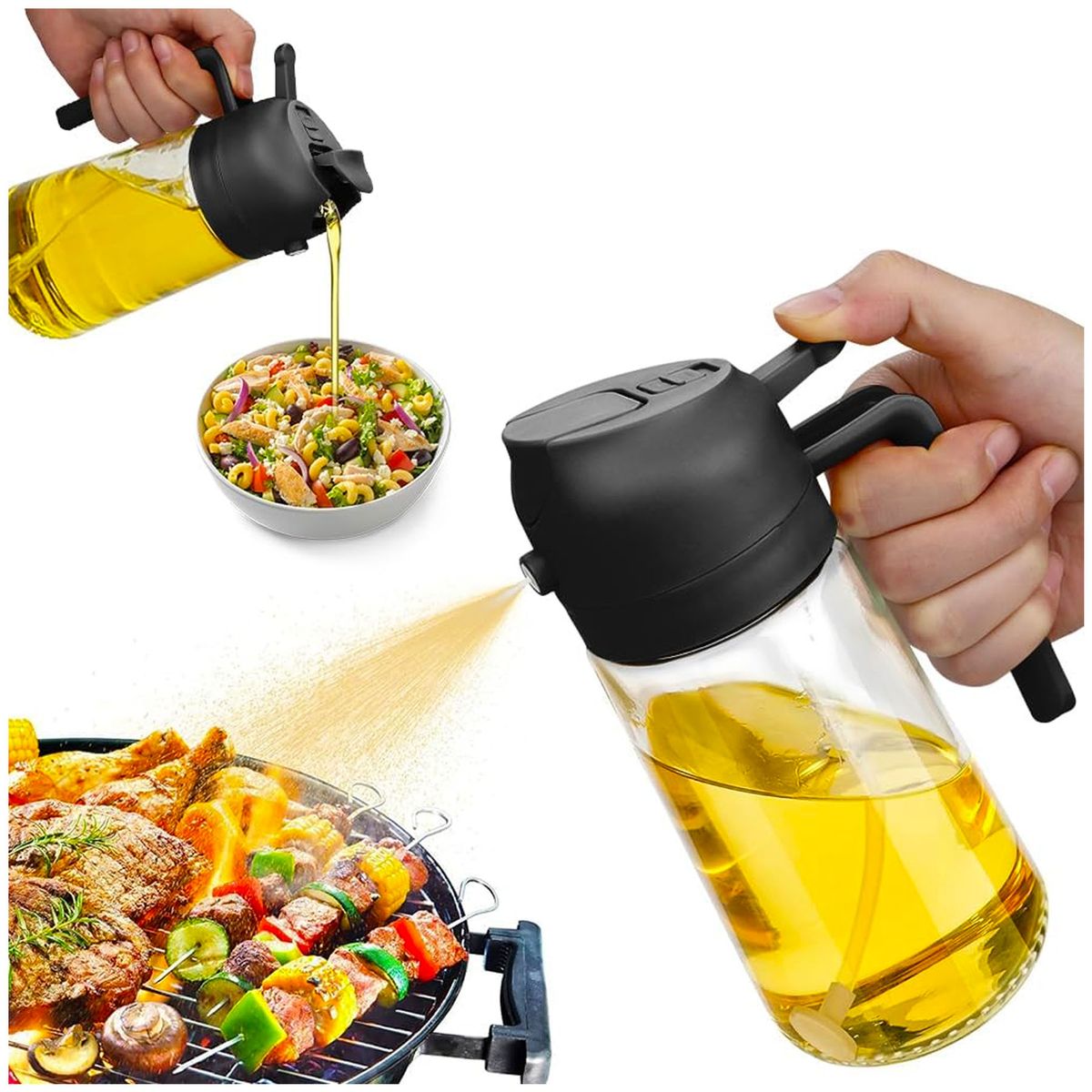 ONE PIXEL - Dispensador De Aceite 2 En 1 Rociador De Botella Vertedor Cocina