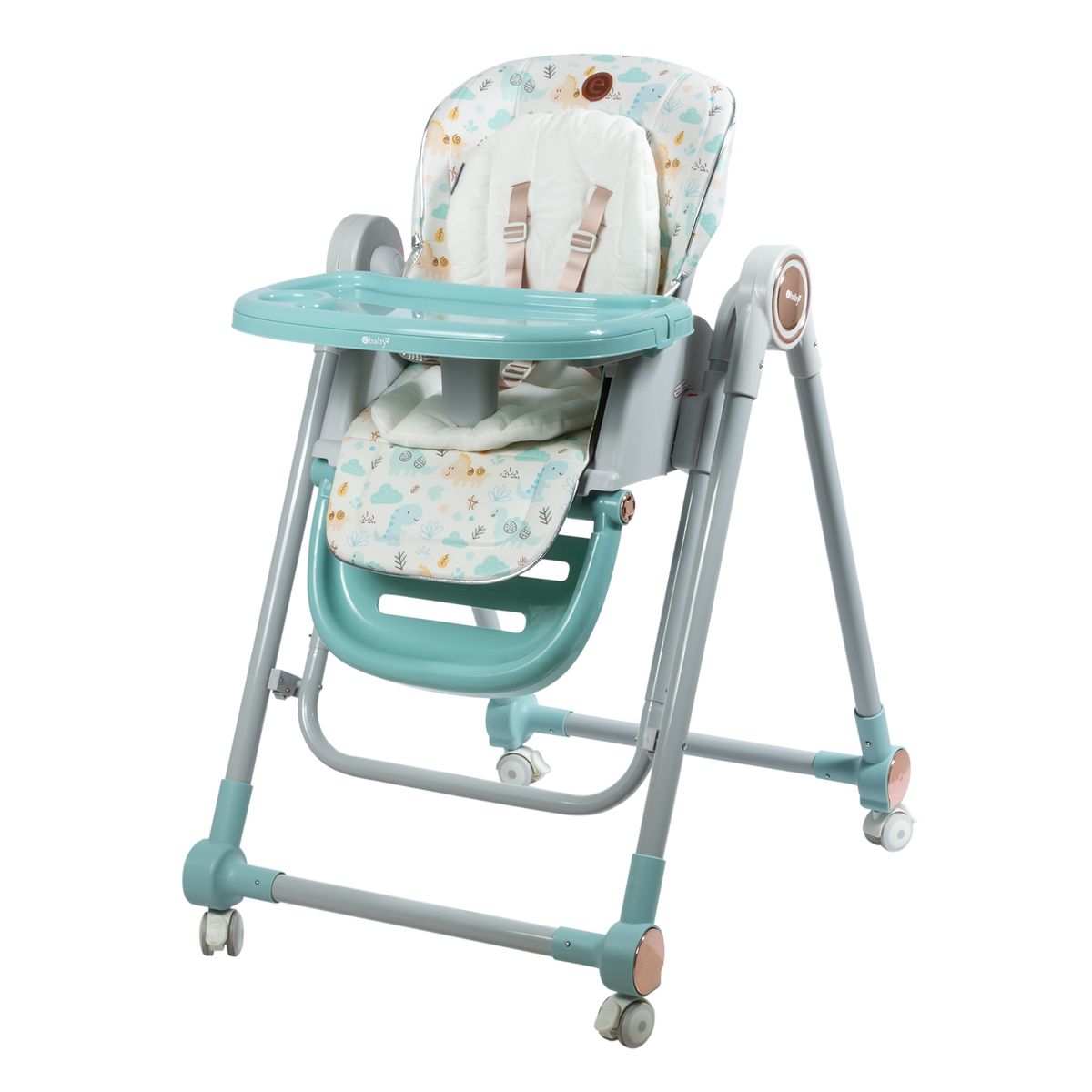 GENERICO - SILLA DE COMER MECEDORA GRAVY EB637 Verde dinosaurios