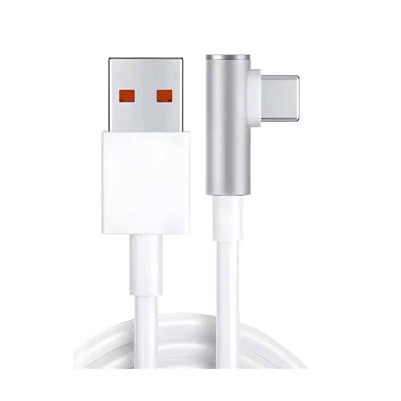 GENERICO - Cable De Carga Rapida Usb A Tipo C 90° De 120w Blanco