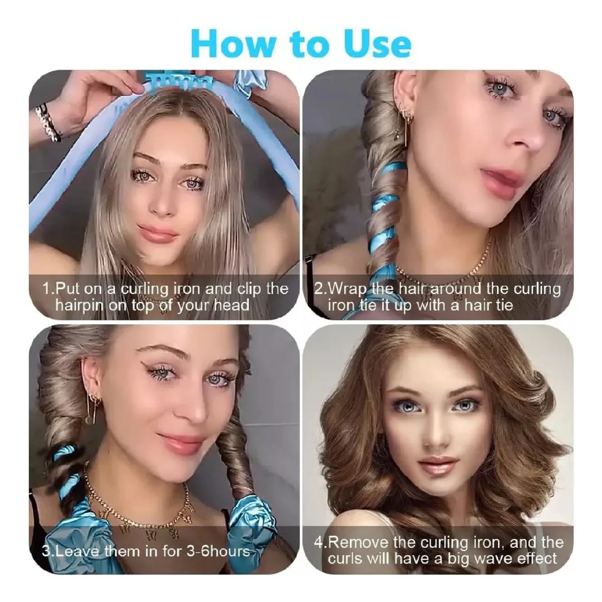 GENERICO - Tubo Rizador Ondular Sin Calor En Satín Para Cabello