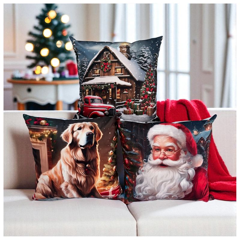 HOGARETO - Set x 3 Cojines de Navidad - Nevado