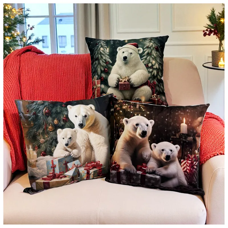 HOGARETO - Set x 3 Cojines de Navidad Polar