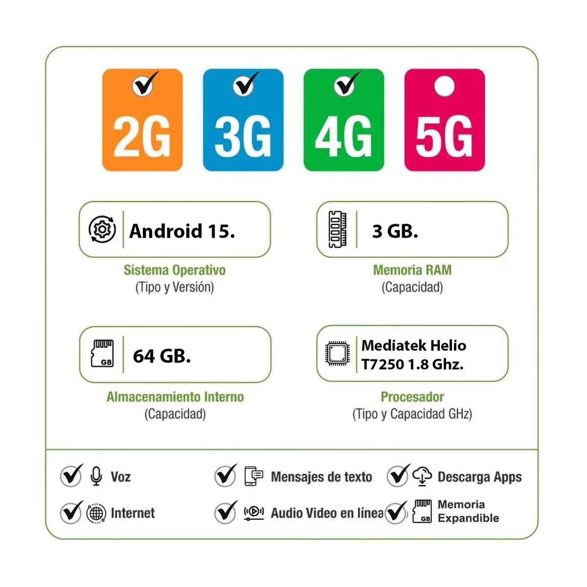 TECNO MOBILE - Celular Tecno Spark GO 2 64GB 3GB Negro