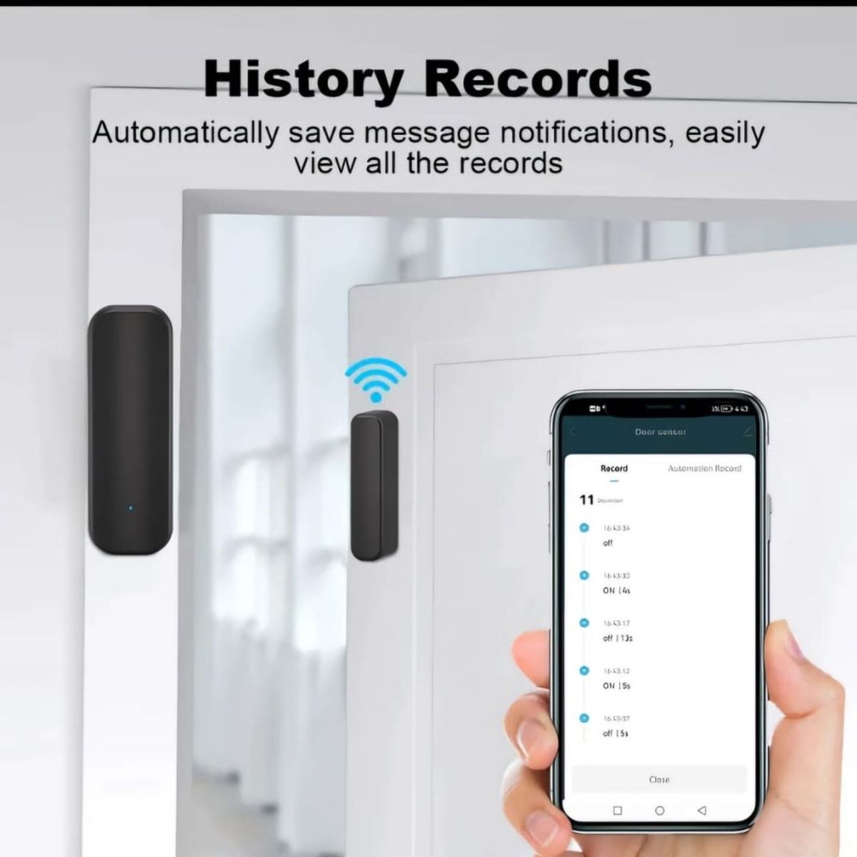 GENERICO - Sensor De Movimiento Inteligente Aperturas Puertas O Ventanas Wifi App Tuya Blanco
