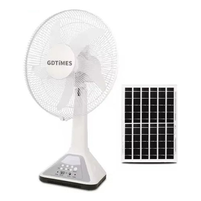 OEM - Ventilador Recargable Silencioso Panel Luz Solar Led GD-314