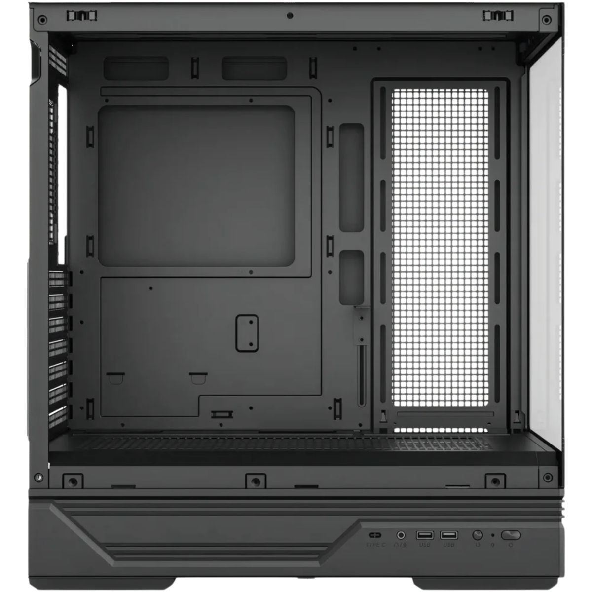 ICEBERG - Gabinete Gamer Iceberg Crystal Gx Black 4 Ventiladores Argb UsbC Negro