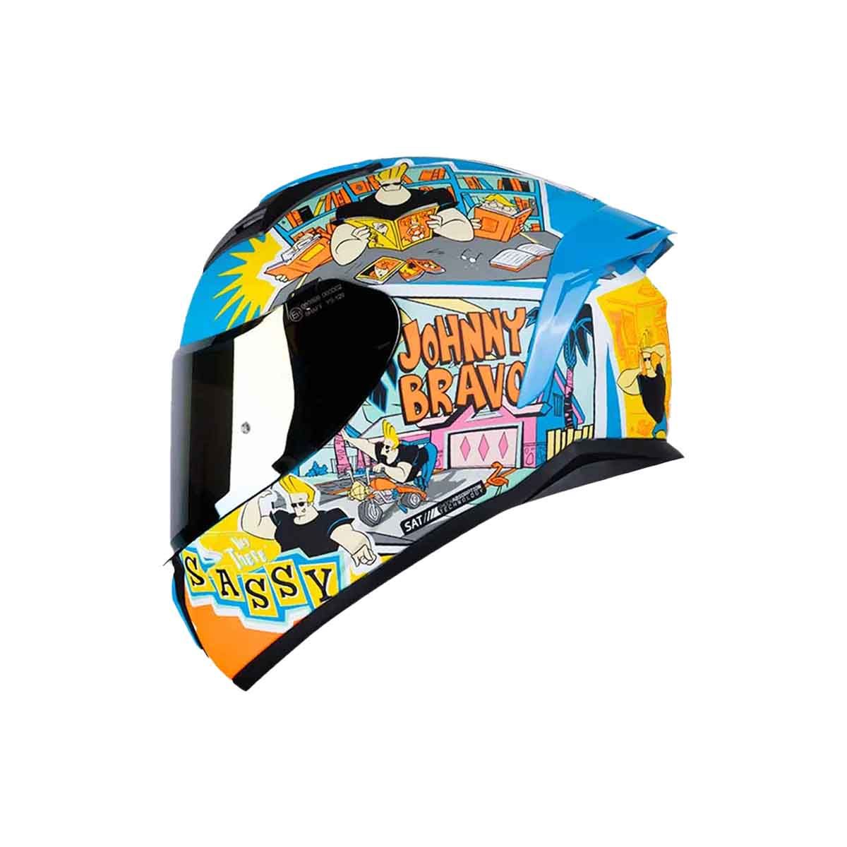 SHAFT - Casco Certificado Shaft 582 SP JOHNNY BRAVO Azul-Visor IR Dorado