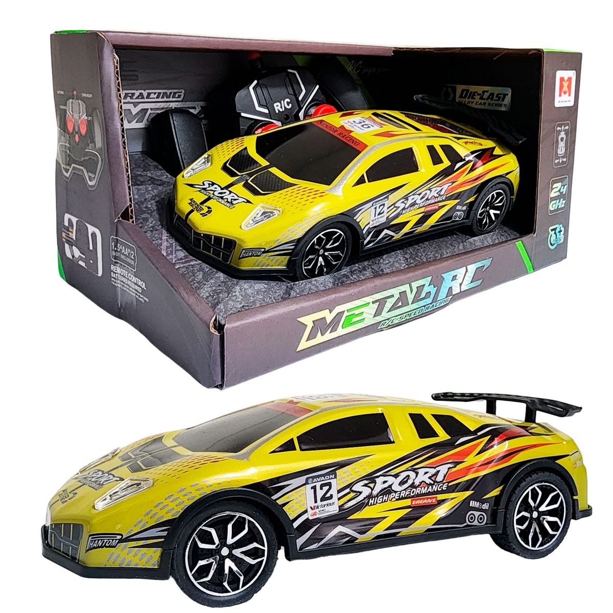 GENERICO - Carro Deportivo Metalico Control Remoto Juguete Interactivo