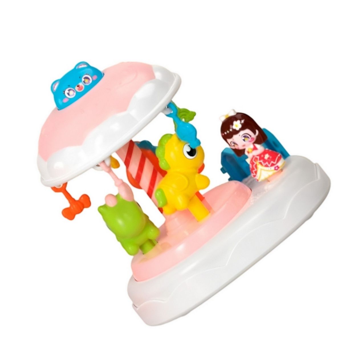 GENERICO - Juguete Carrusel Caballos Interactivo De Cuerda Con Muñeca