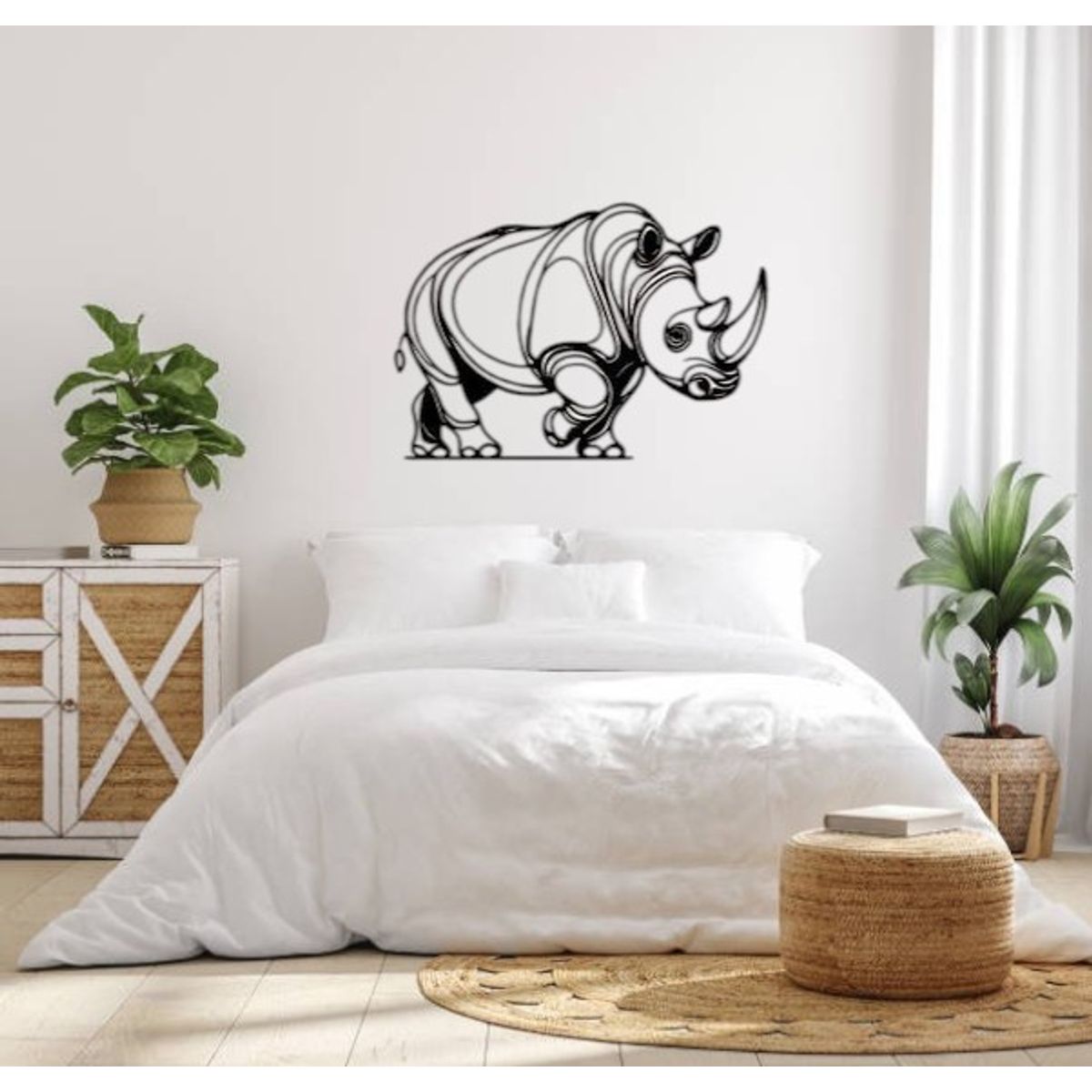 BEER EXPERIENCE LAB - Cuadro decoración pared Rinoceronte 60x40cm MDF Negro