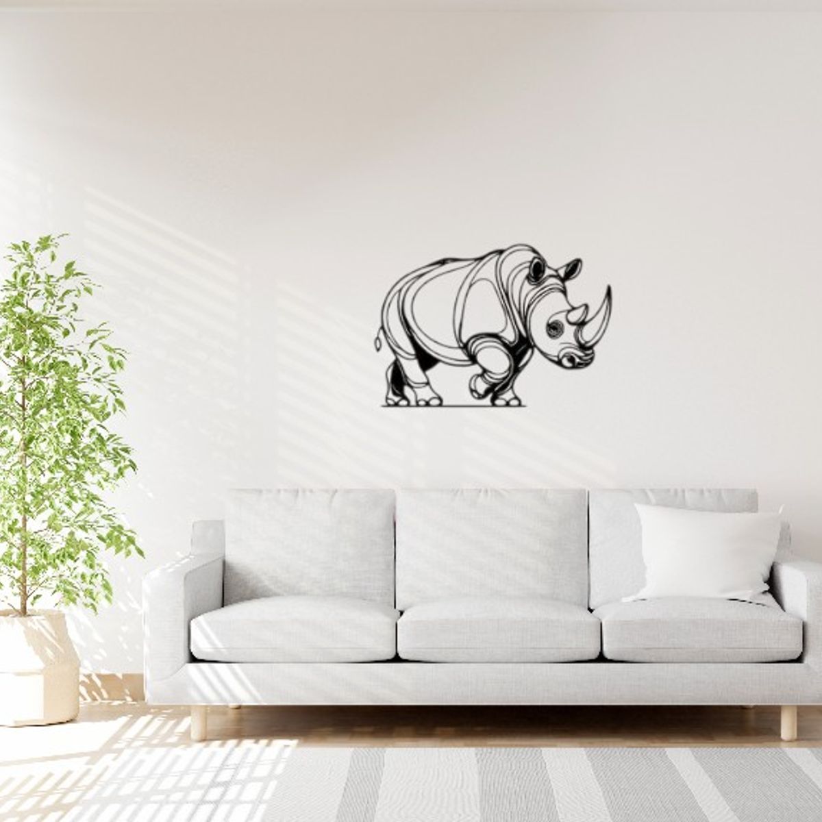 BEER EXPERIENCE LAB - Cuadro decoración pared Rinoceronte 60x40cm MDF Negro