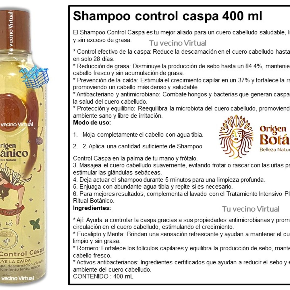GENERICO - Shampoo Control Caspa 400 Ml Ritual Botanico