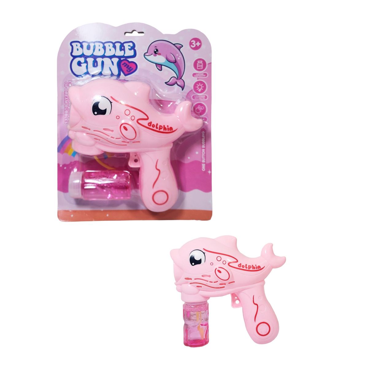 GENERICO - Pistola Burbujera Pez Delfin Con Liquido Burbujero + Bateria