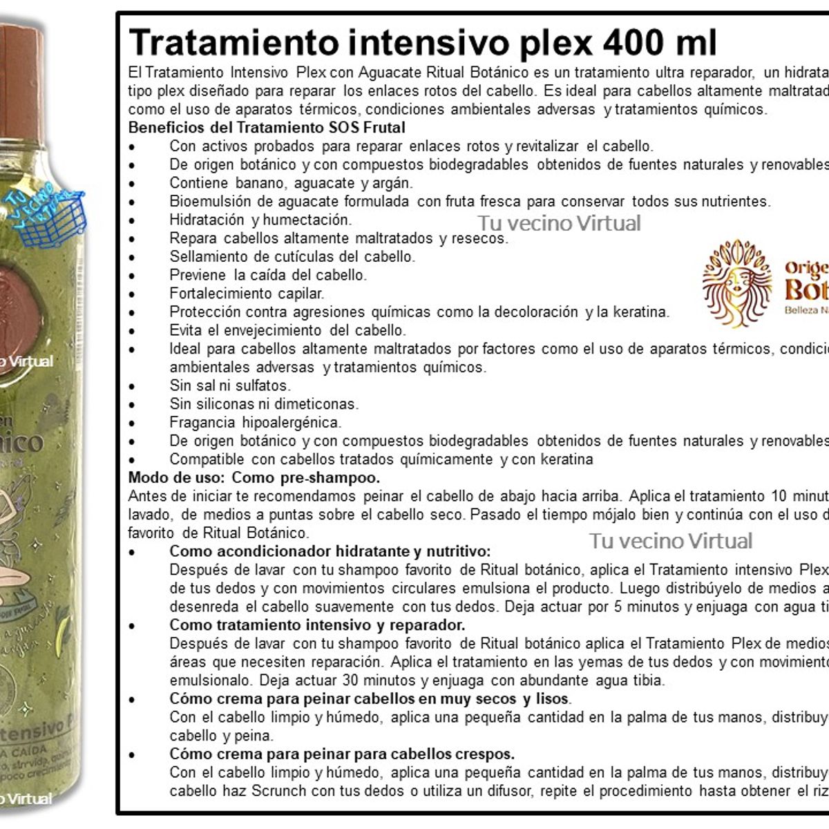 GENERICO - Tratamiento Intensivo Plex Capilar Ritual Botanico X2