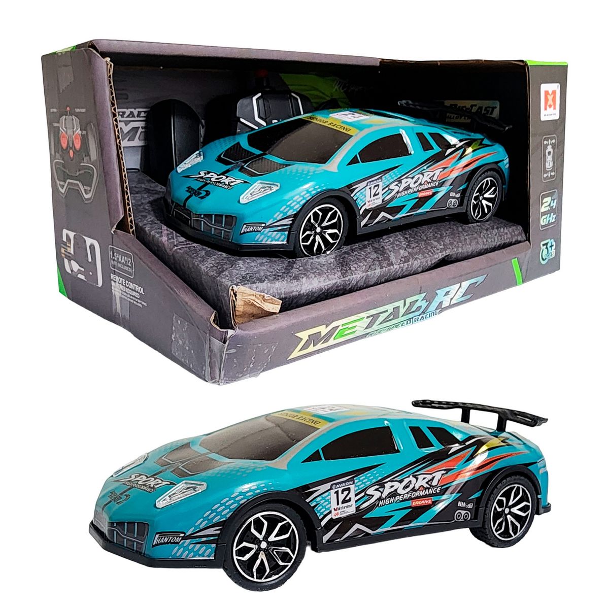 GENERICO - Carro Deportivo Metalico Control Remoto Juguete Interactivo