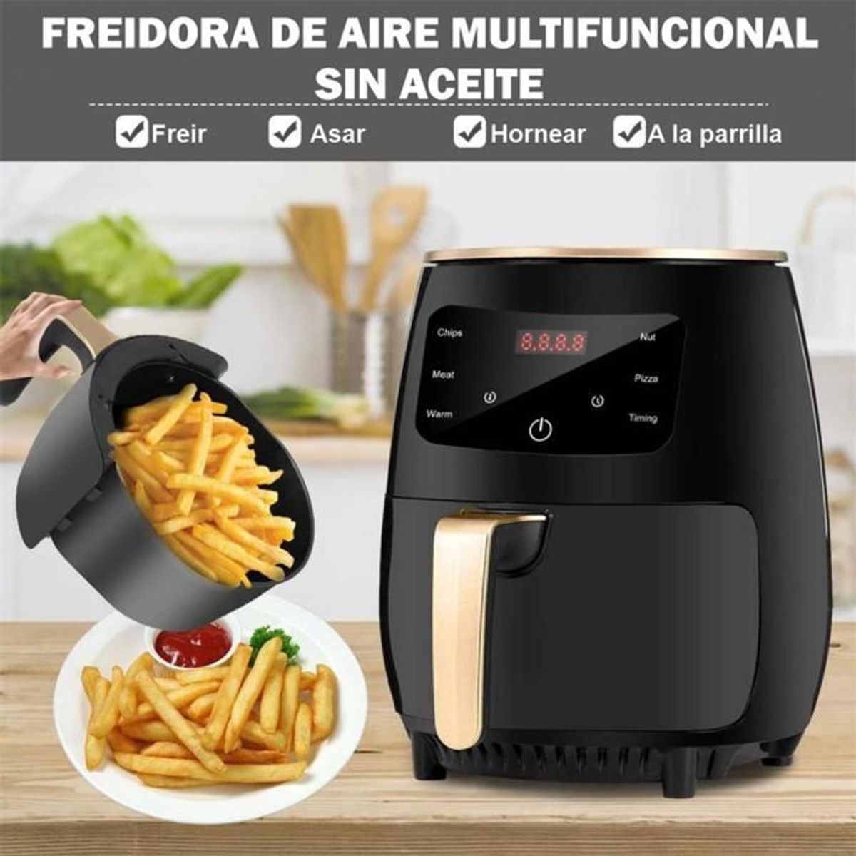 SILVER - Freidora de Aire Original Silver Crest 6 Litros