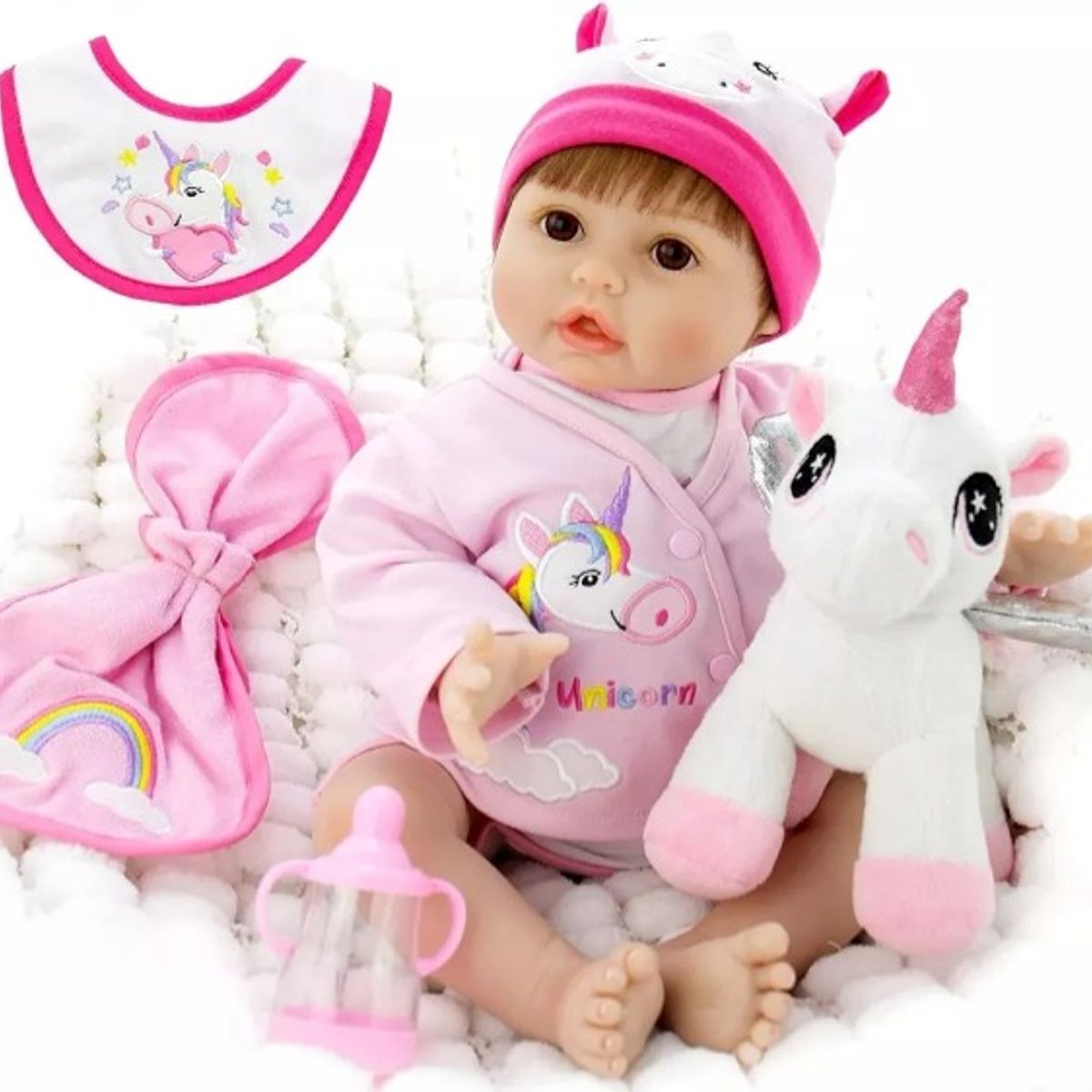 GENERICO - Reborn Bebe Muñeca Real Cuerpo De Algodon renacida + Accesorios