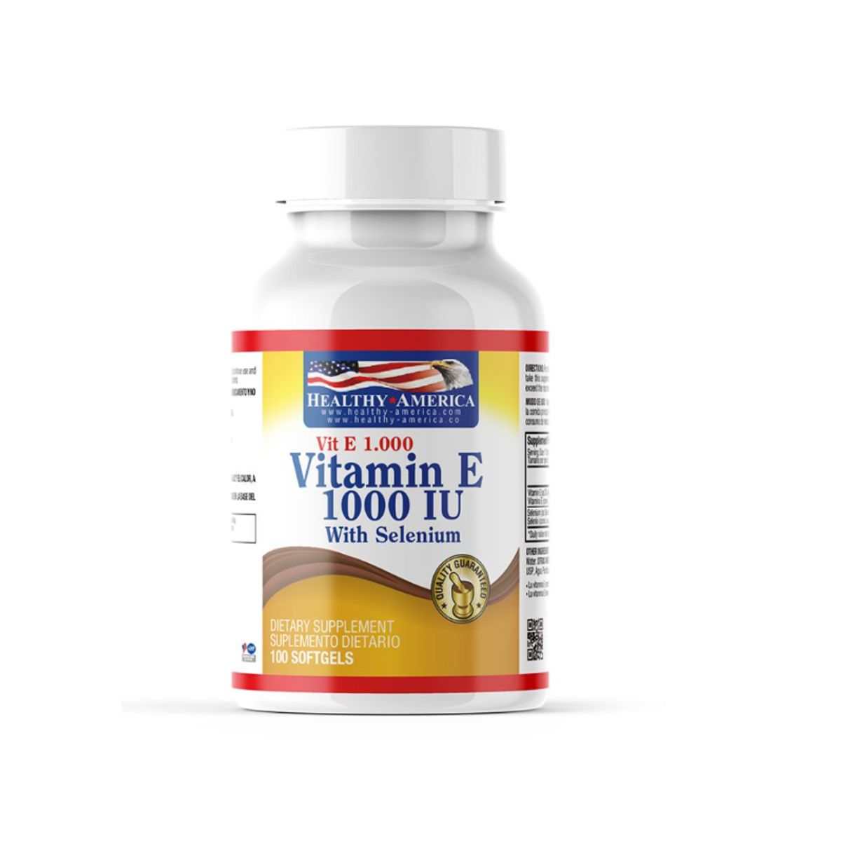 HEALTHY AMERICA - VITAMINA E 1000 IU WITH SELENIUM X 100 CAPSULAS.