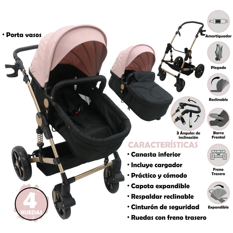 BEBESITOS - COCHE MODERNO MOISES MARCA BEBESITOS