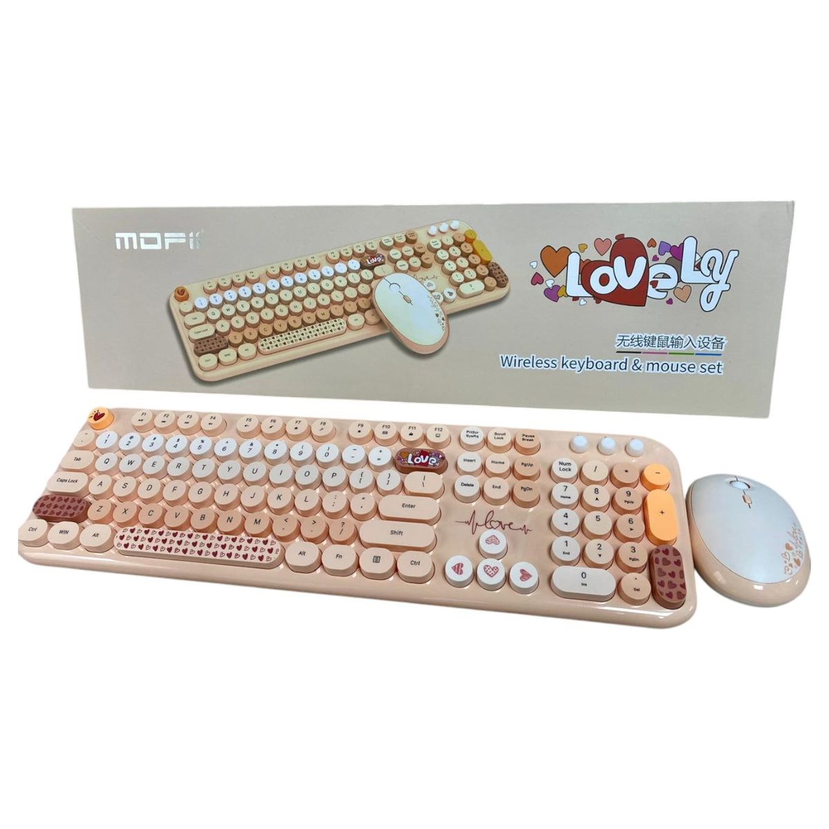 GENERICO - Combo Inalámbrico Teclado Y Mouse Mofii Lovely Silencioso Naranja