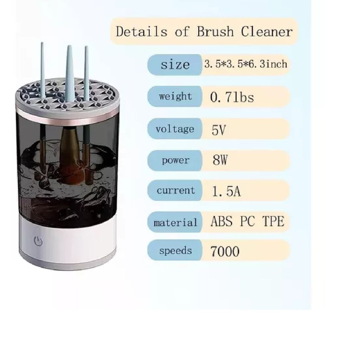 GENERICO - Limpiador de brochas de maquillaje eléctrico
