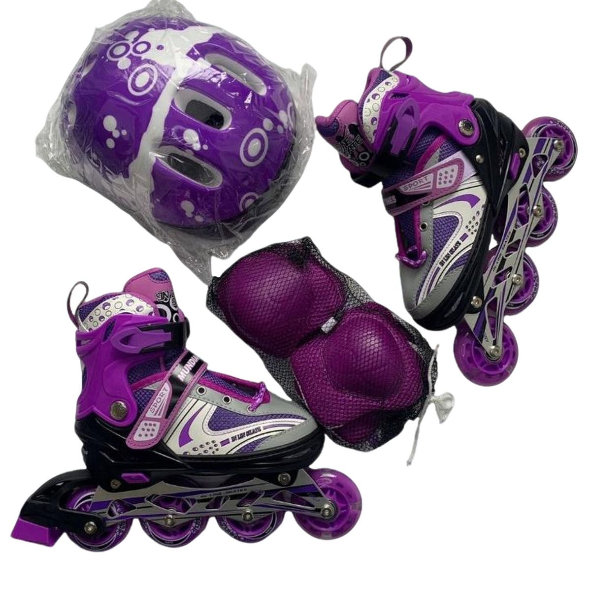 DISTRIONLINE - Kit Patines Niñas Expandible Semiprofesional Sports