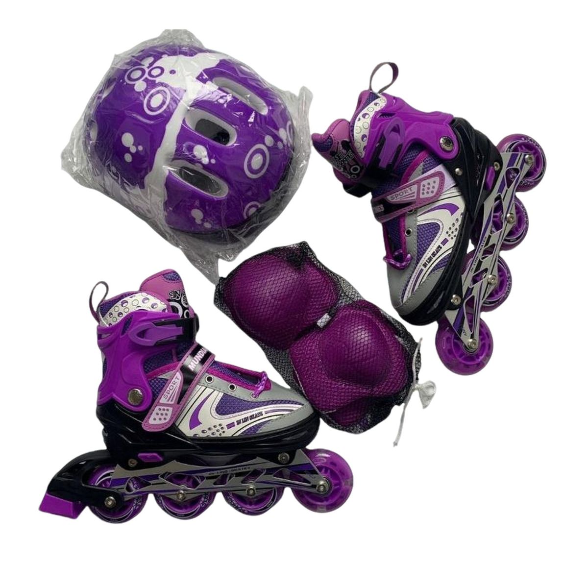 DISTRIONLINE - Kit Patines Niñas Expandible Semiprofesional Sports