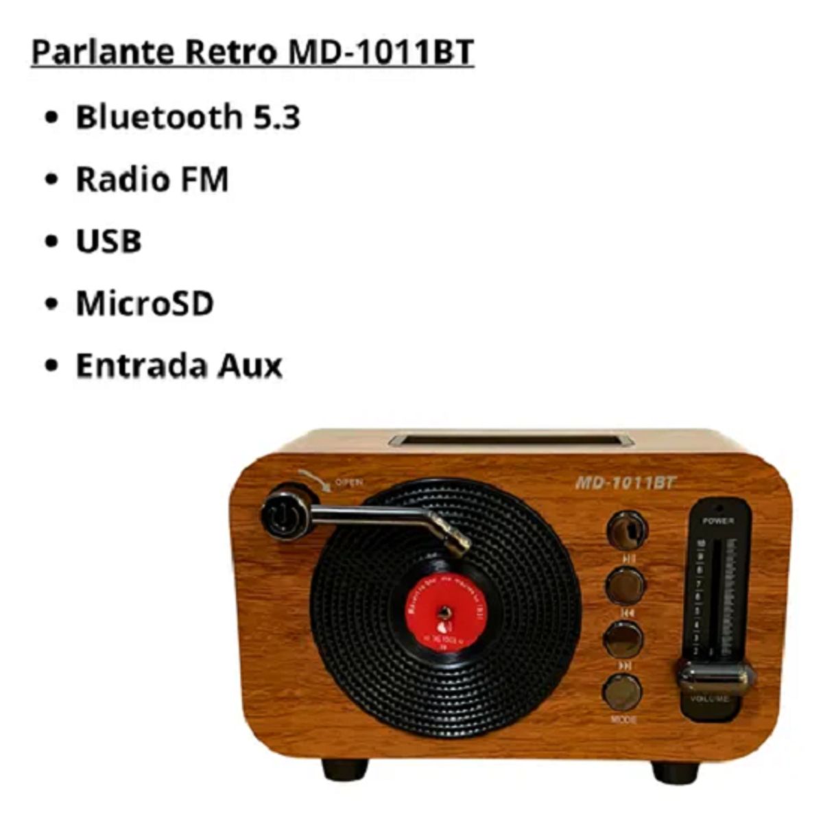 VINTAGE - Parlante Vintage Meier Md-1011bt Bluetooth Radio Fm Usb