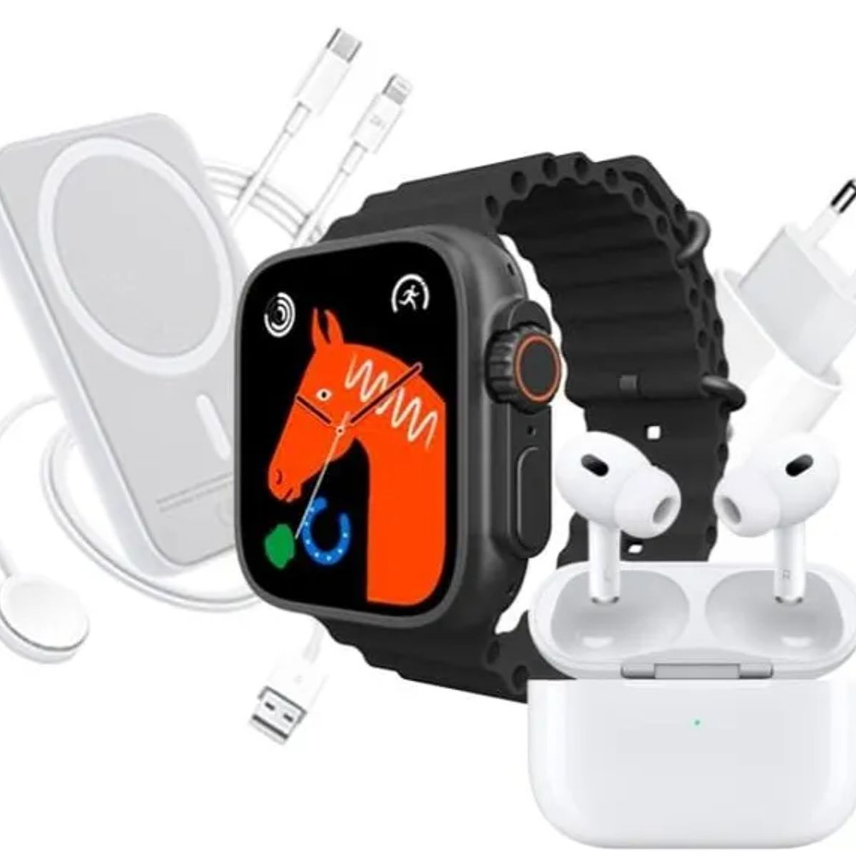 GENERICO - Combo reloj -audífonos + power Bank ref X8