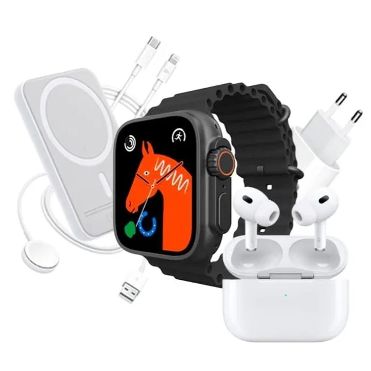 GENERICO - Combo reloj -audífonos + power Bank ref X8