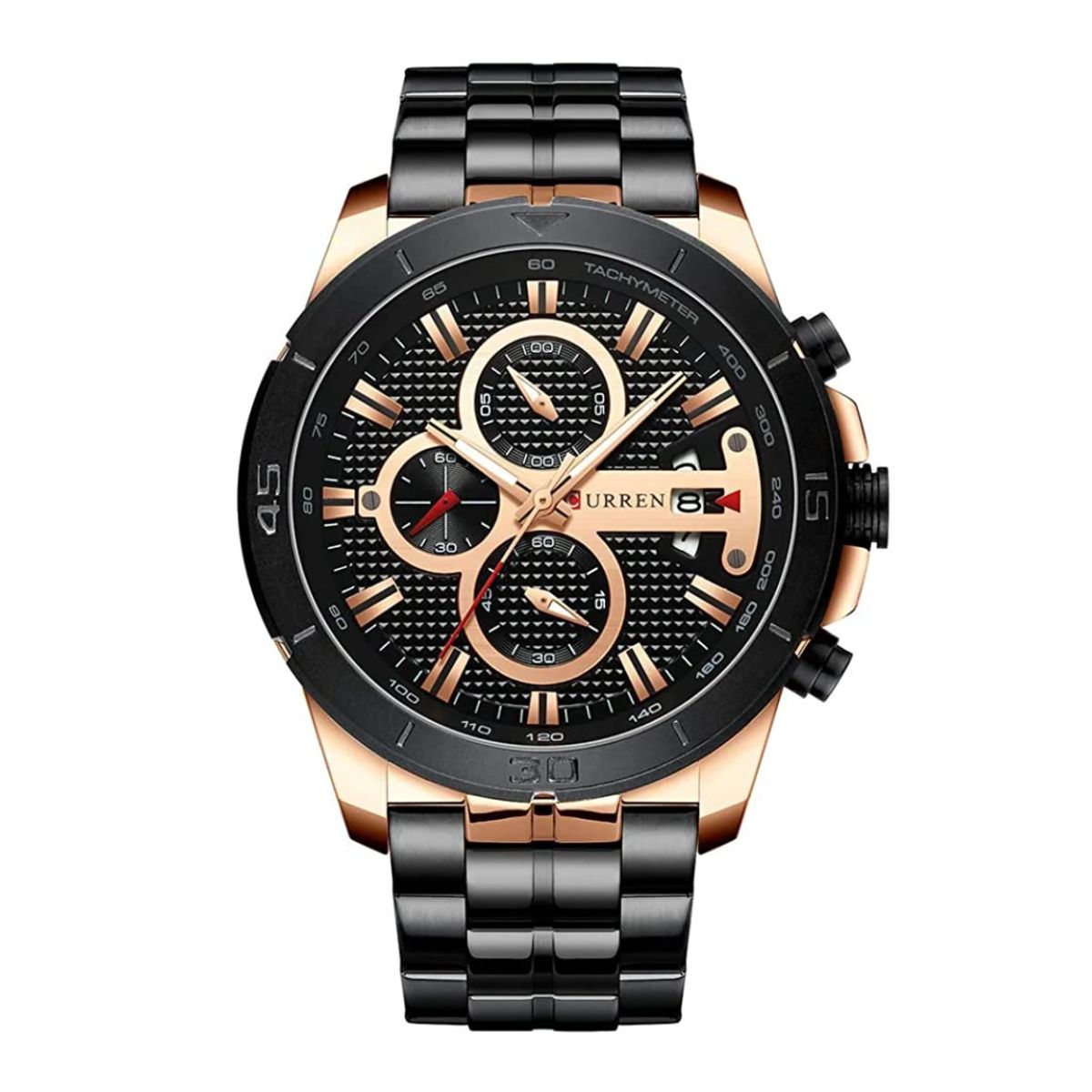 CURREN - Reloj Curren 8337 Cronógrafo En Acero Para Hombre Negro