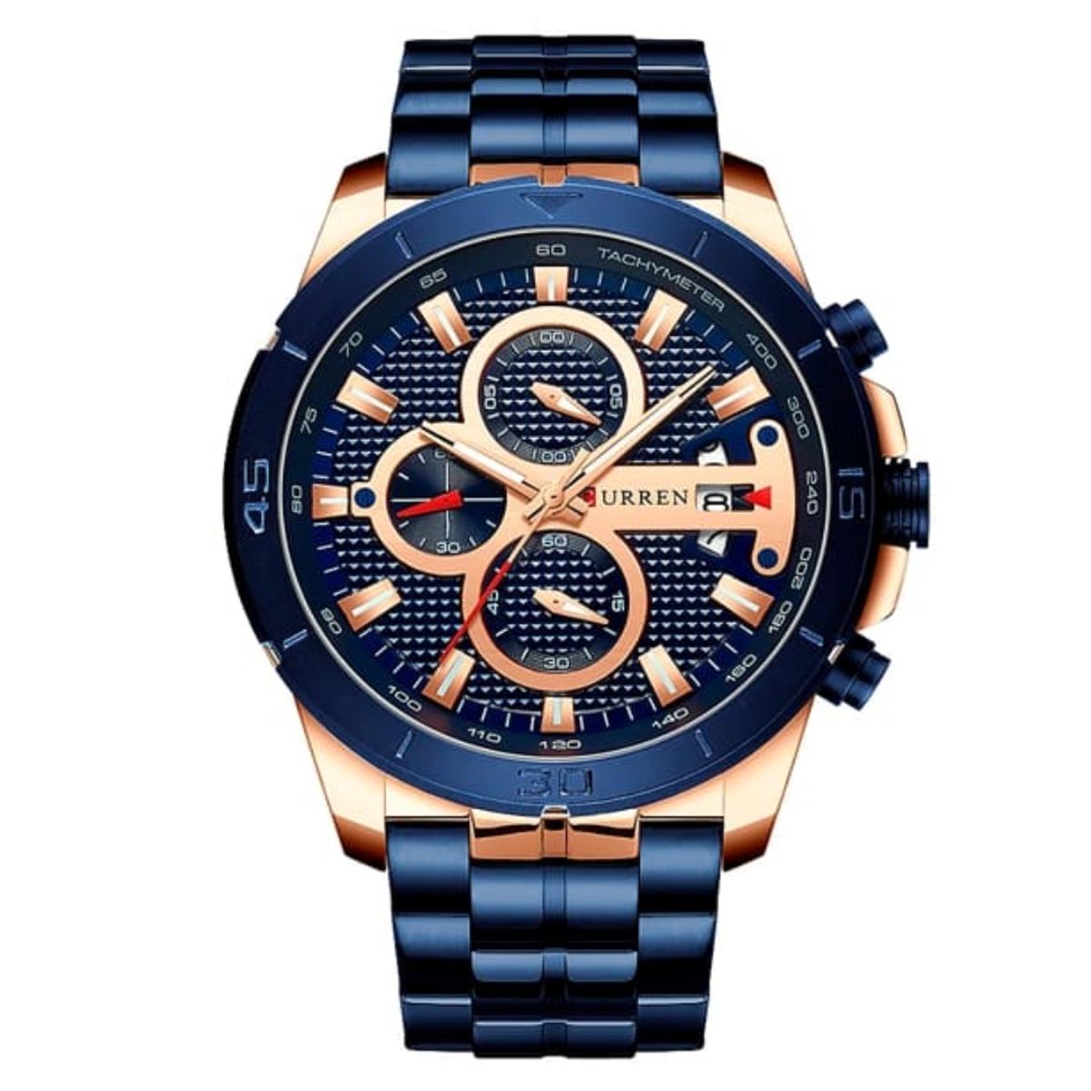 CURREN - Reloj Curren 8337 Cronógrafo En Acero Para Hombre Azul