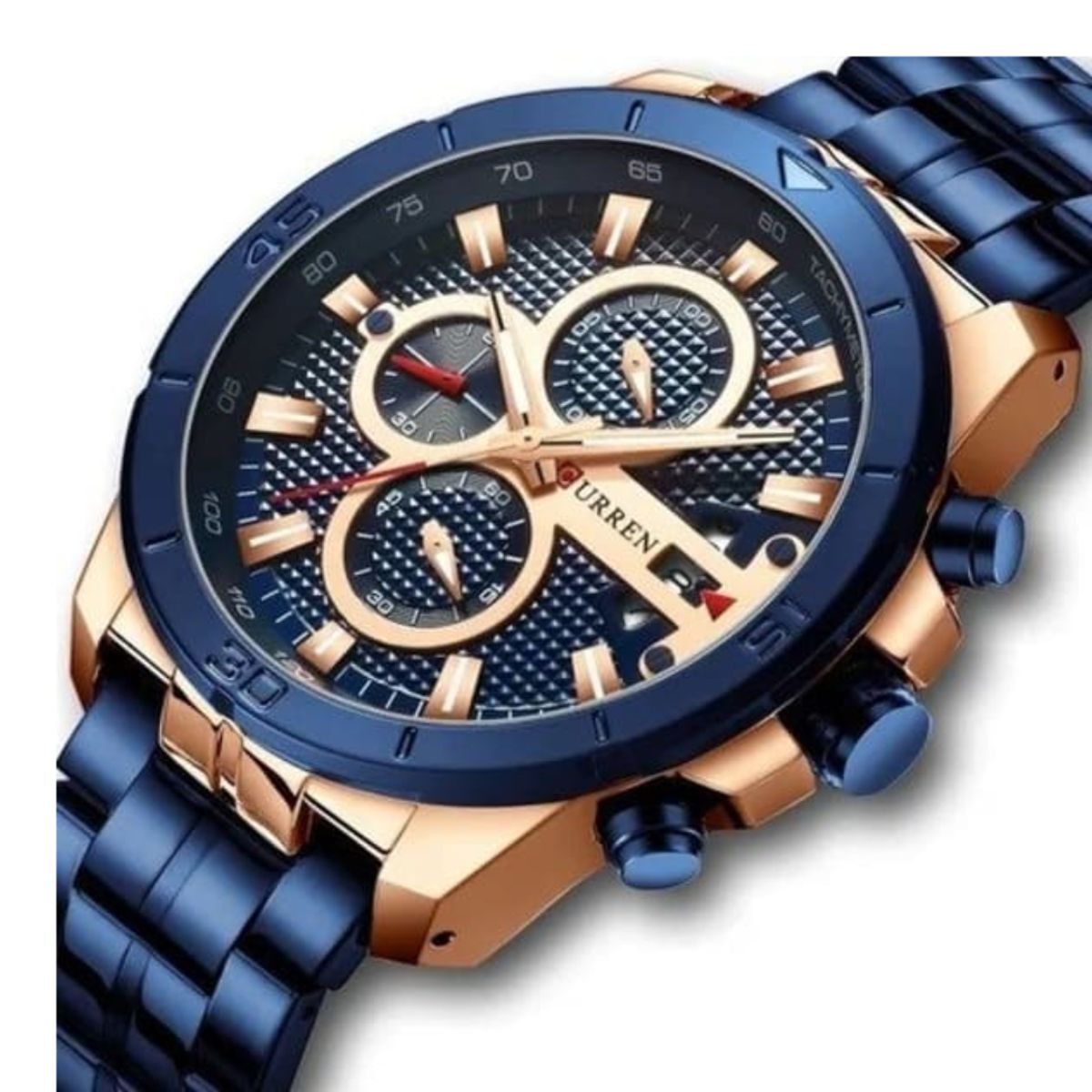 CURREN - Reloj Curren 8337 Cronógrafo En Acero Para Hombre Azul
