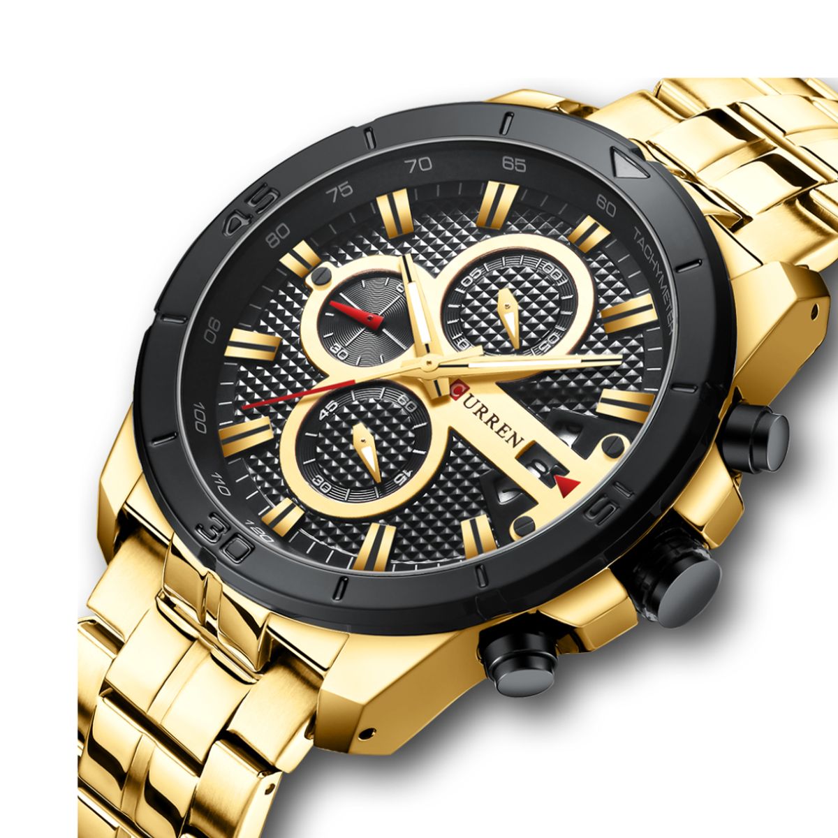 CURREN - Reloj Curren 8337 Cronógrafo En Acero Para Hombre Dorado