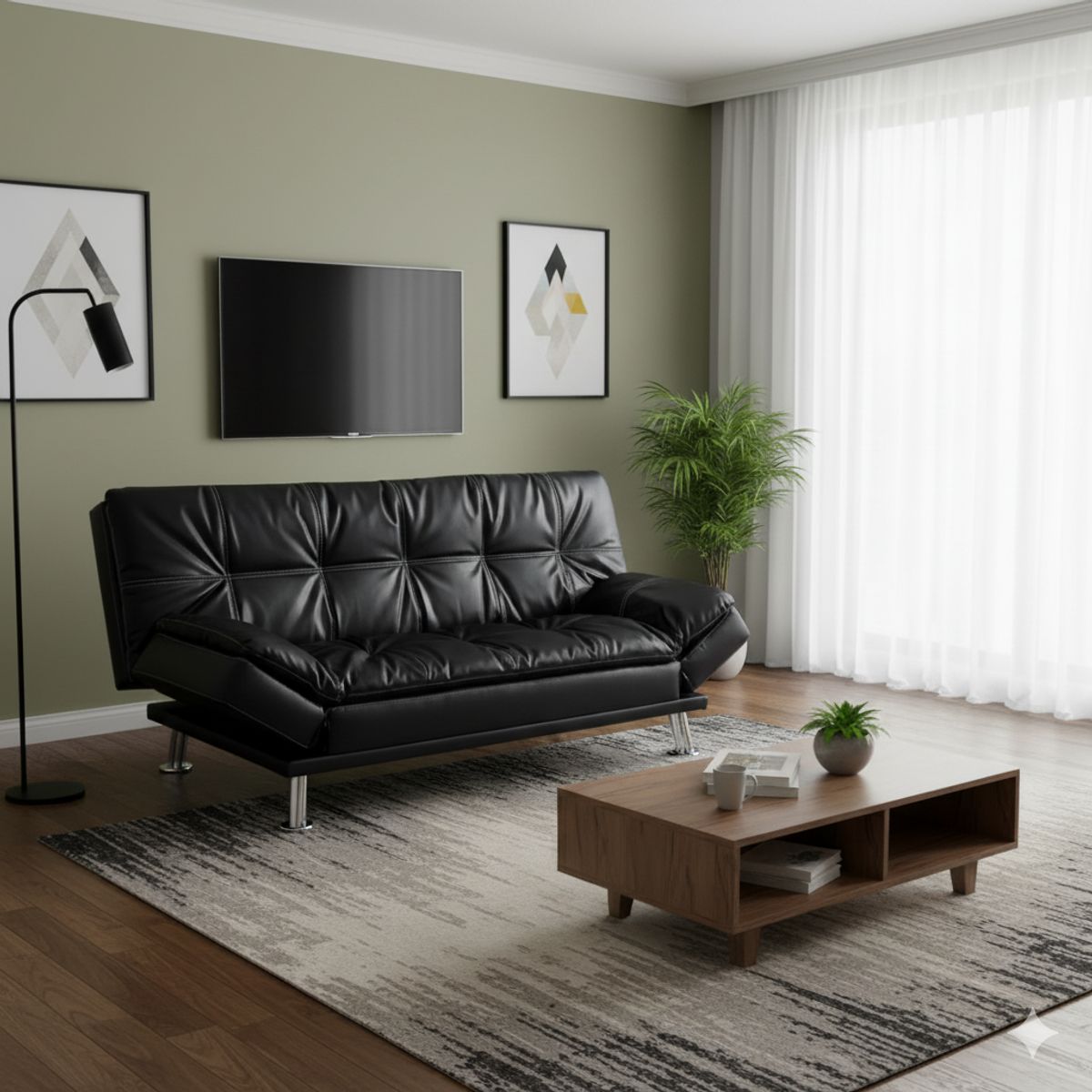 GENERICO - Sofacama reclinable Dilleston Negro De Betcompras Convertible