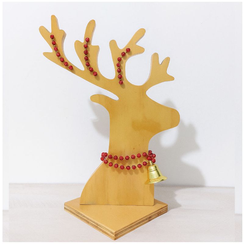 GENERICO - Reno Decorativo en Tríplex con Guirnalda y Campana