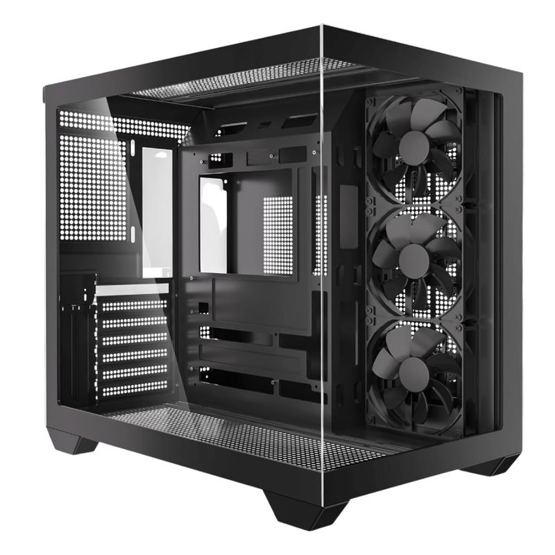 GENERICO - Chasis Para Pc Gamer Atx Con 3 Ventiladores H3 Negro