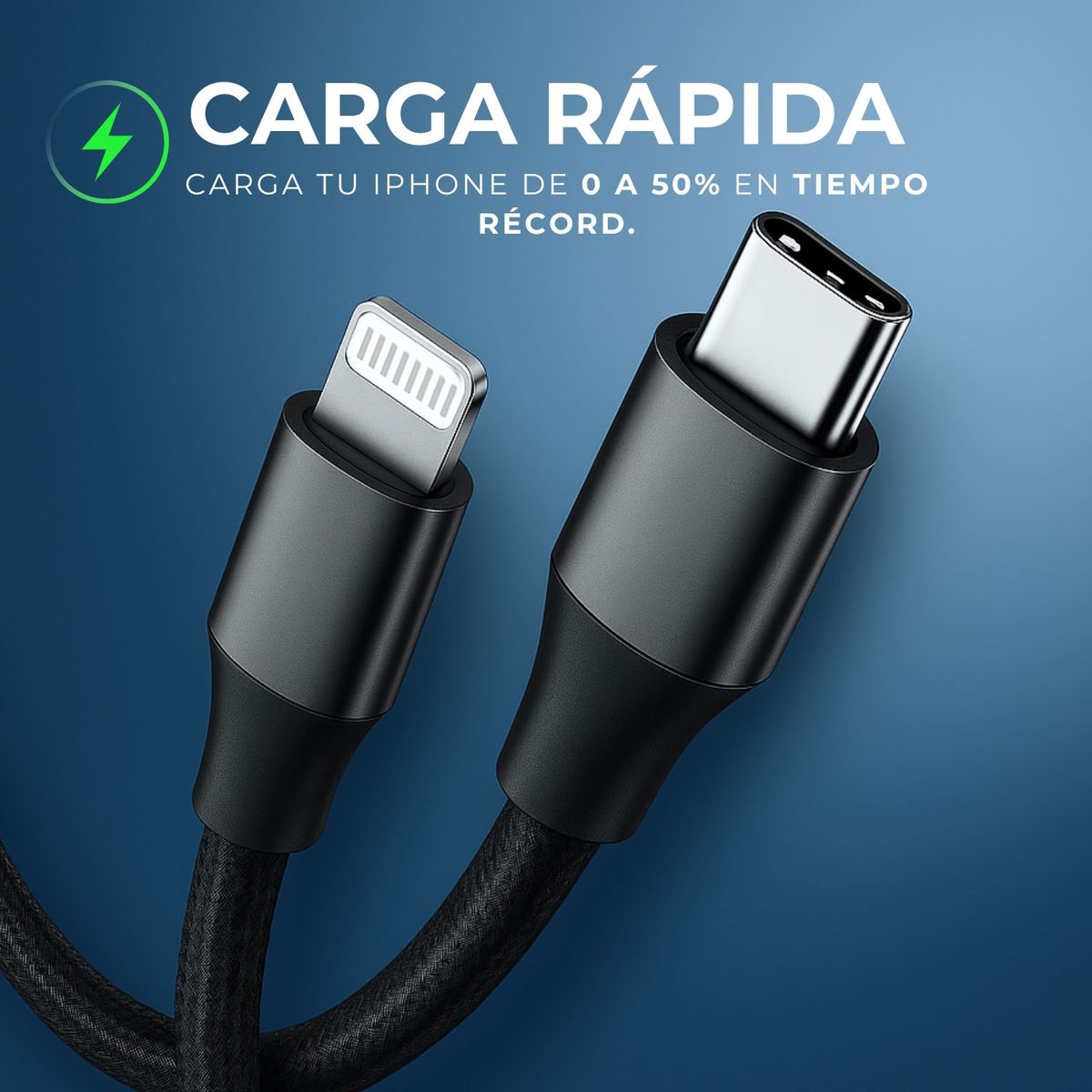 TECH - Cargador 3 En 1 Usb C/lighting/micro Usb Carga Rapida Datos