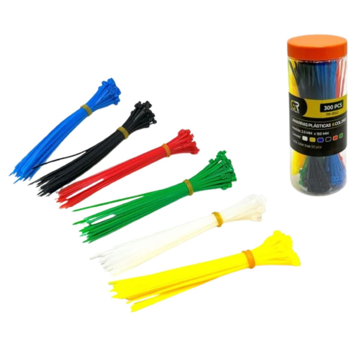 GENERICO - Amarres Plásticos Colores 300 Pcs 2.5mm X 6 (150mm)