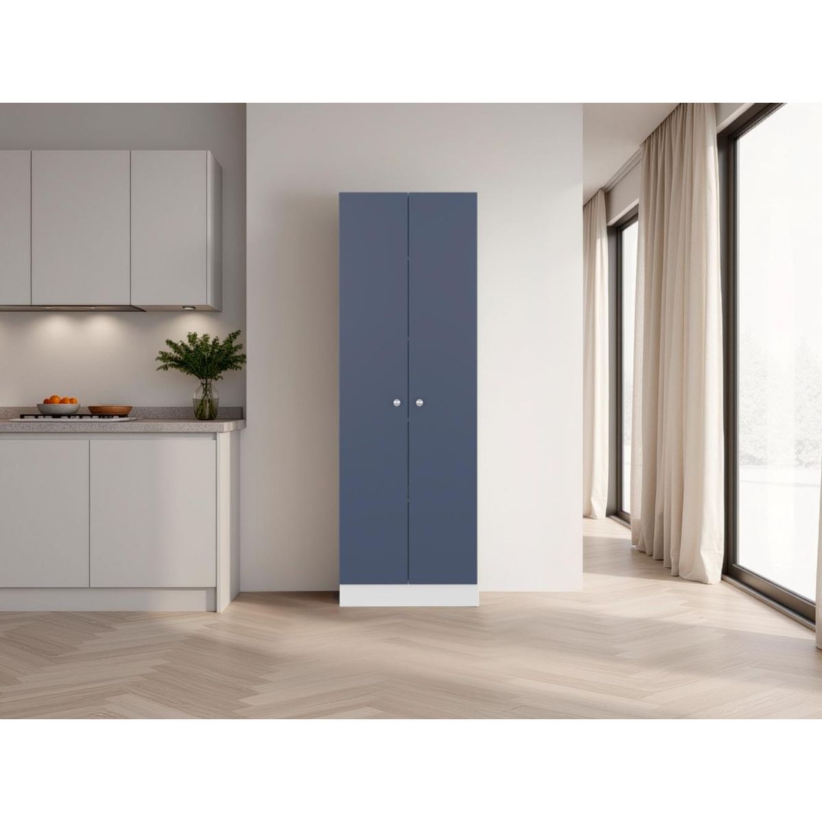 RTA DESIGN - Alacena Multiusos Benna Blanco Kronos y Azul con Variedad de Entrepaños