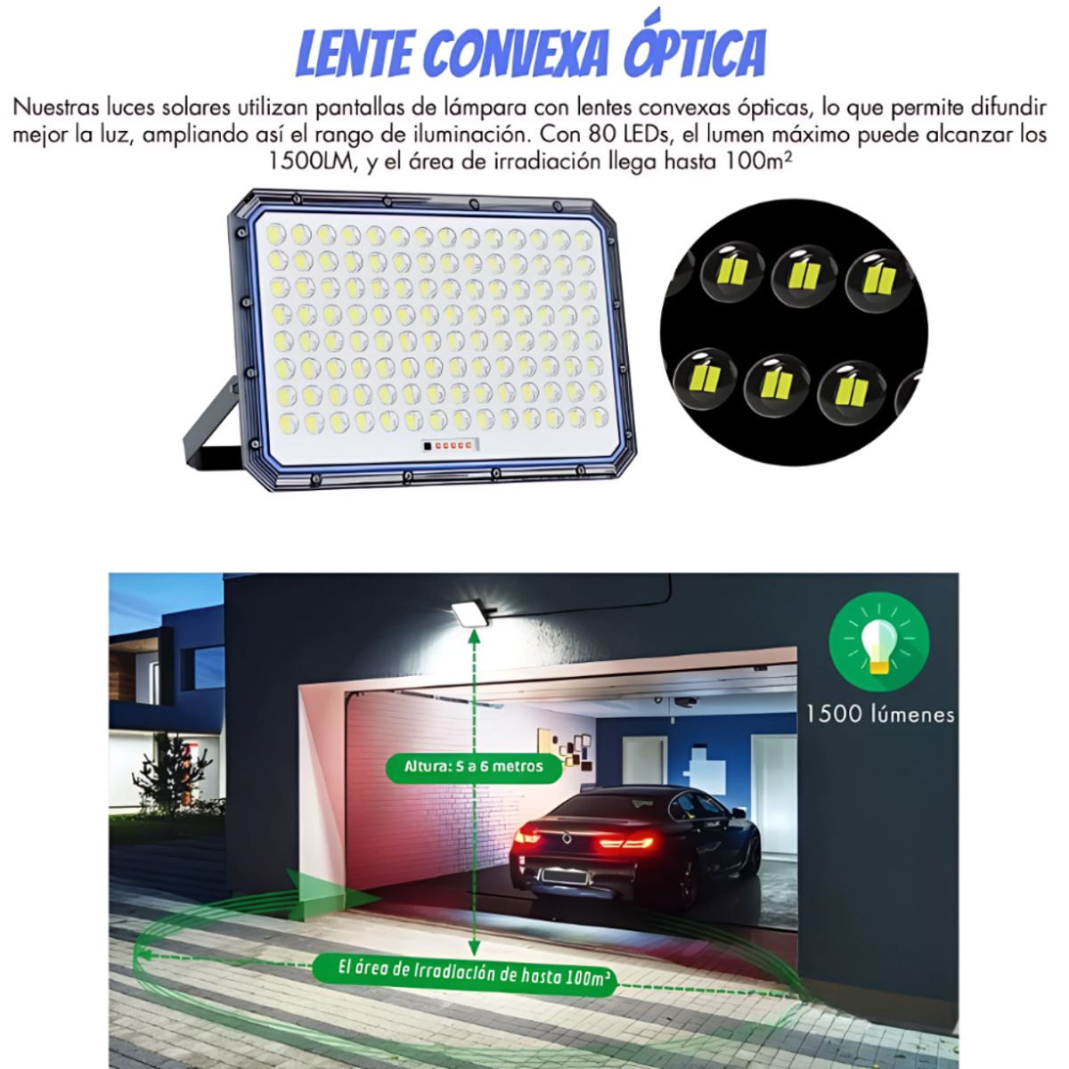 COLME TECHNOLOGY HOME - Reflector Solar Jortan 5000w Lampara Led Exterior Ip66