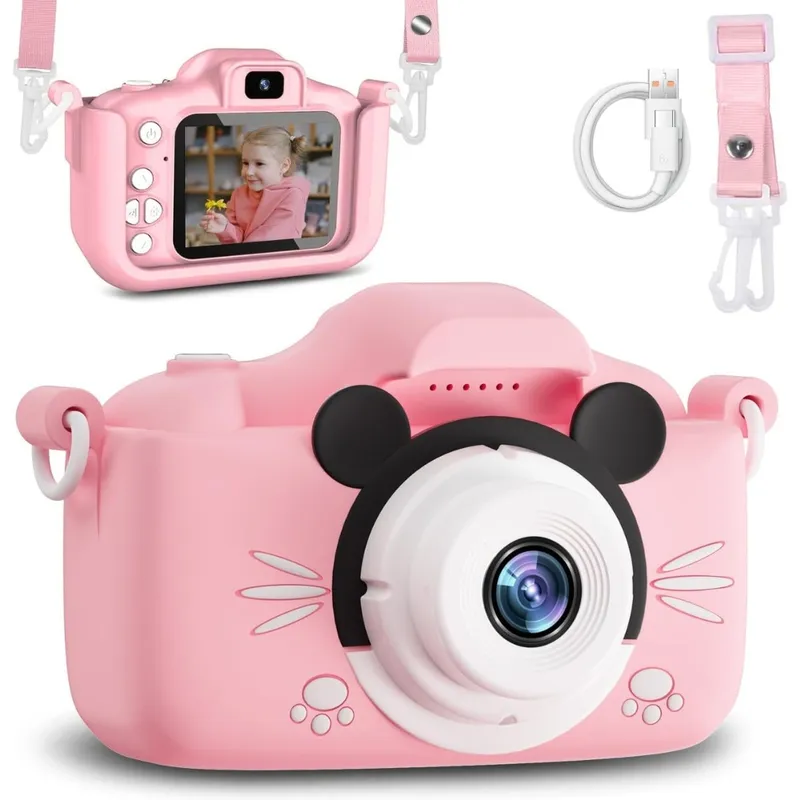 GENERICO - Cámara Digital HD 1080P Niños Funda En Silicona - Fotos - Videos y Juegos