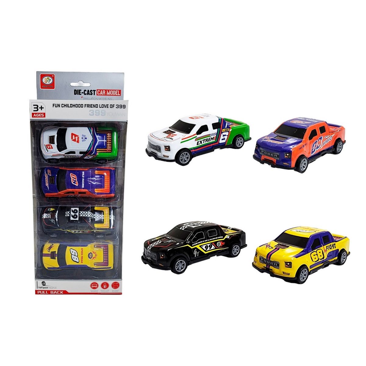 GENERICO - Camioneta Deportiva Speed Racing Road Impulso X 4 Unidades