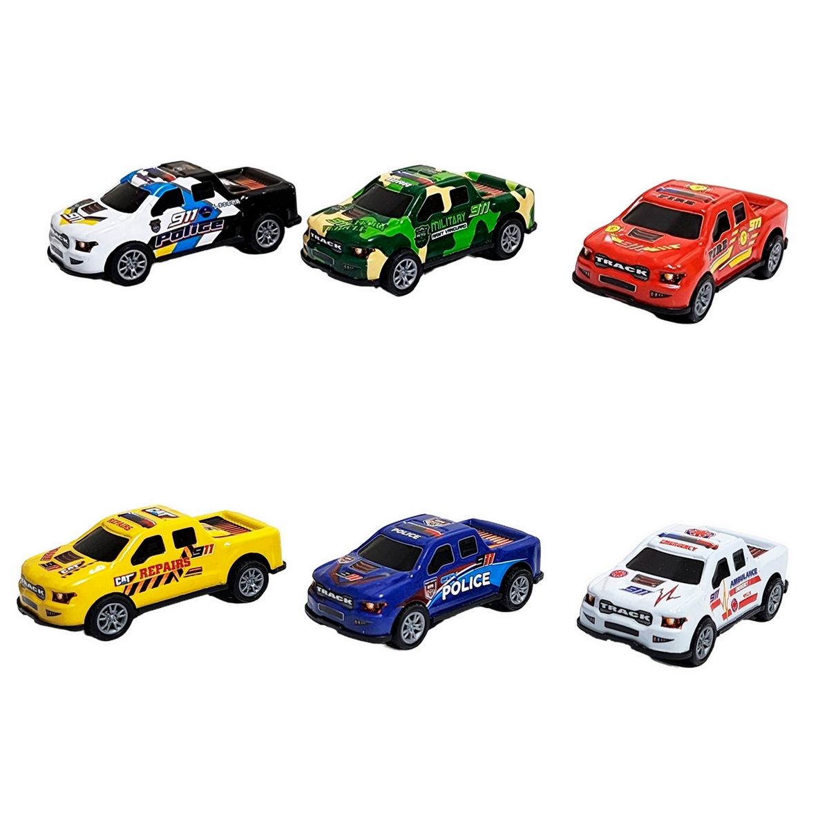 GENERICO - Camioneta Carro De Impulso Mixtos Policia X 6 Unidades