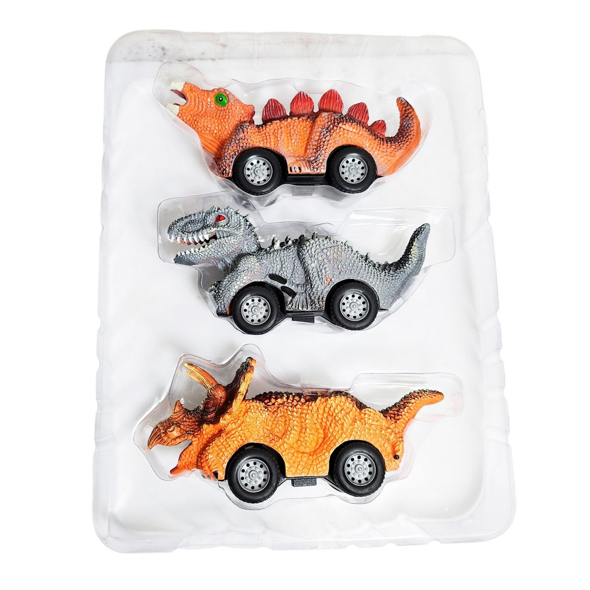 GENERICO - Carro Camion Dinosaurio Impulso Juguete X 3 Unidad