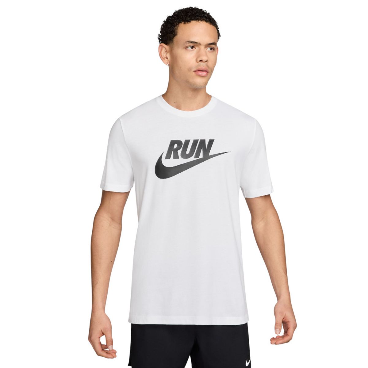 NIKE - Camiseta Nike Df Tee Run Swoosh Hombre-Blanco