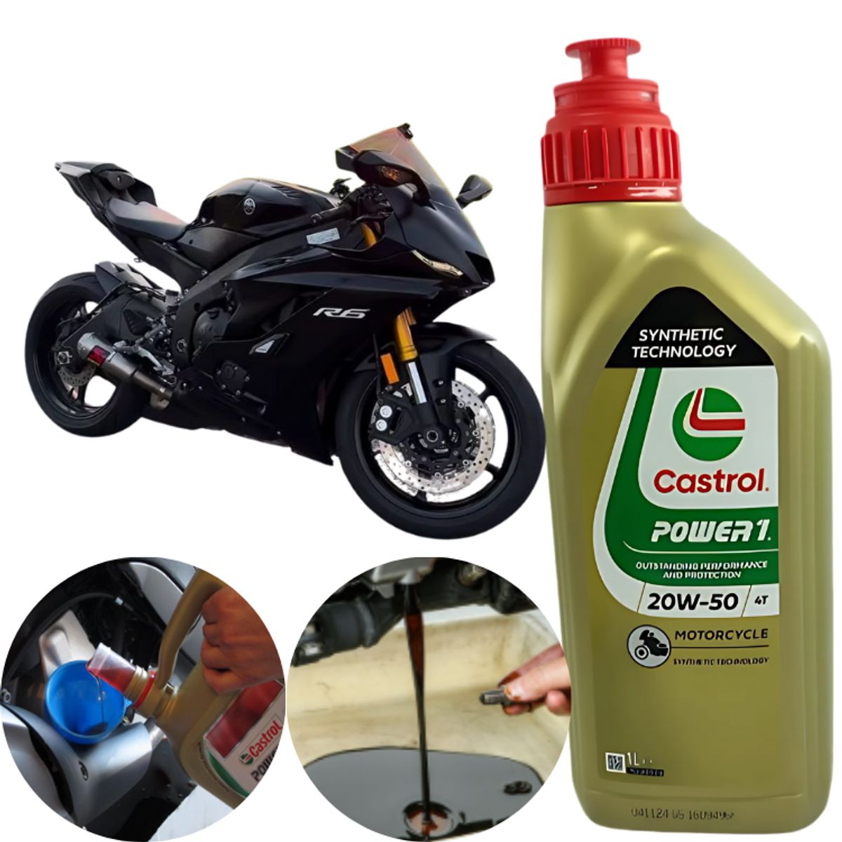 CASTROL - Aceite castrol 4t power 1 20W-50 sintetico moto